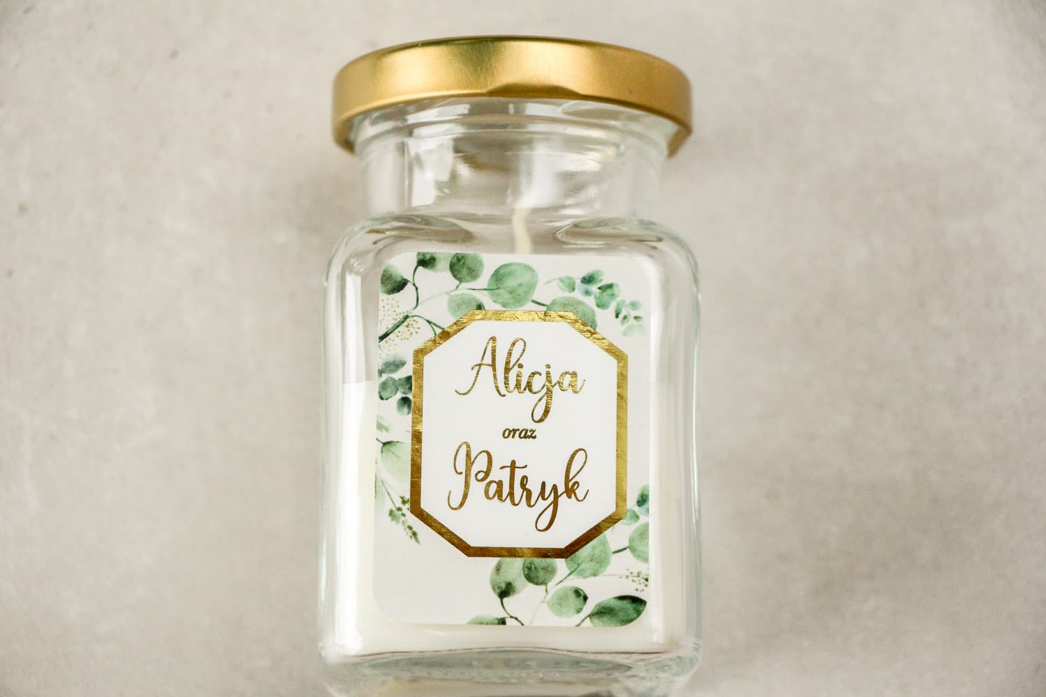 Świeczka Sojowa Lotus nr 3 – Podziękowanie dla Gości z Eukaliptusem i Złoceniem