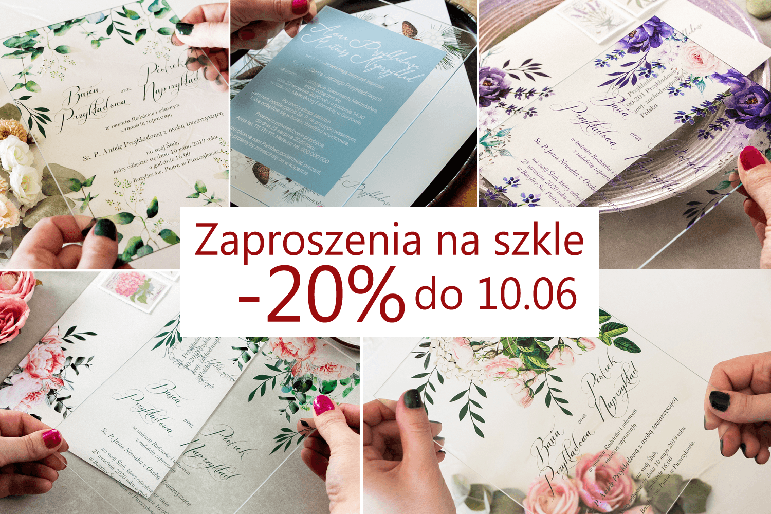 Zaproszenia na szkle - promocyjna cena wyjątkowych zaproszeń na ślub