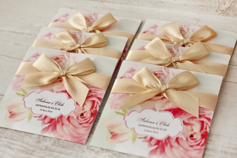 Zaproszenia Ślubne Felicja nr 2 – Pastelowe Piwonie w Etui