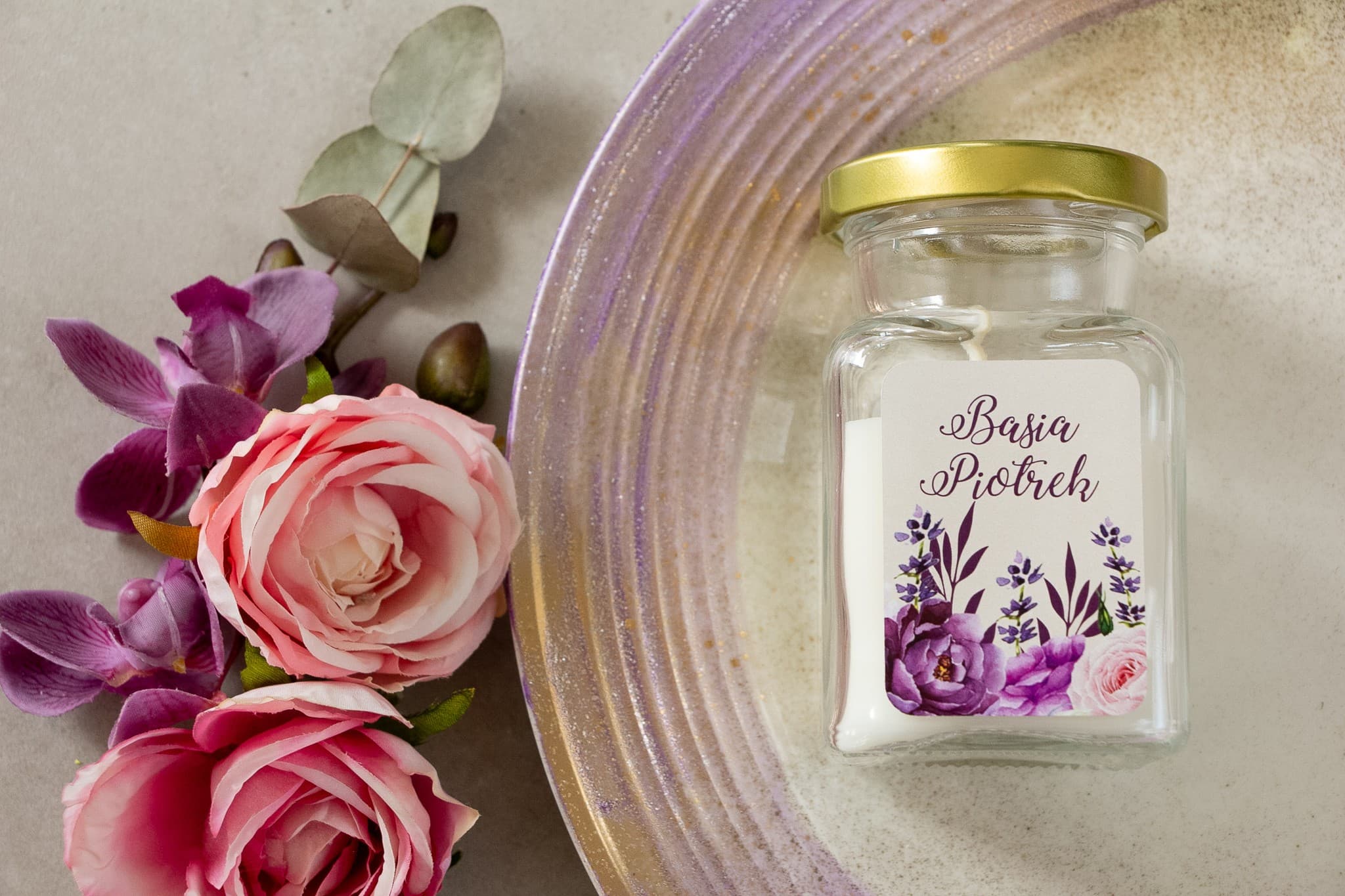 Świeca Zapachowa w Szkle Korani nr 5 – Lawendowa i Podziękowanie dla Gości