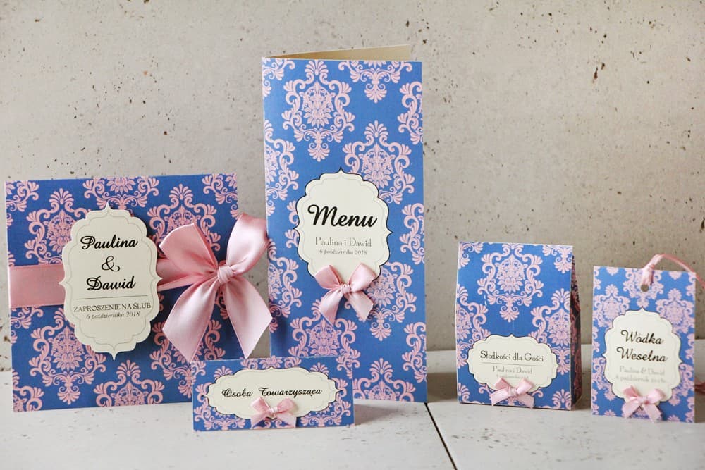 Próbki Zaproszeń Ślubnych i Papeterii na perłowym papierze | Zestaw Próbny z Bonem Rabatowym | Ornament nr 10