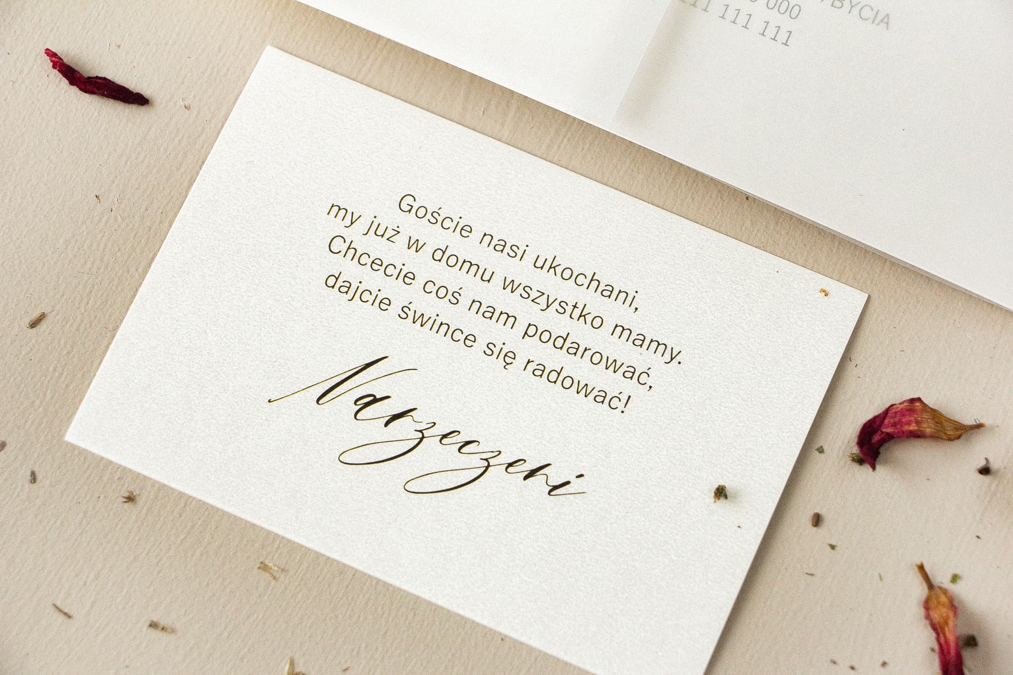 Perłowe Bileciki Ecru, Wkładki Informacyjne | Bilecik do Zaproszeń Ślubnych | Opal nr 3