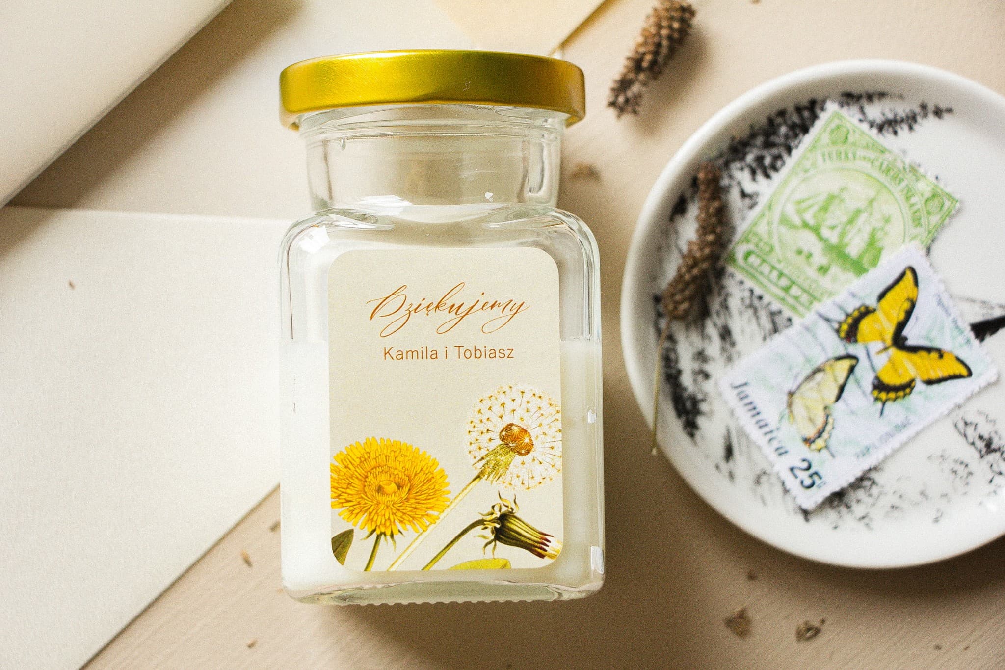 Świeczka Zapachowa Opal nr 6 – Dmuchawce i Podziękowanie dla Gości