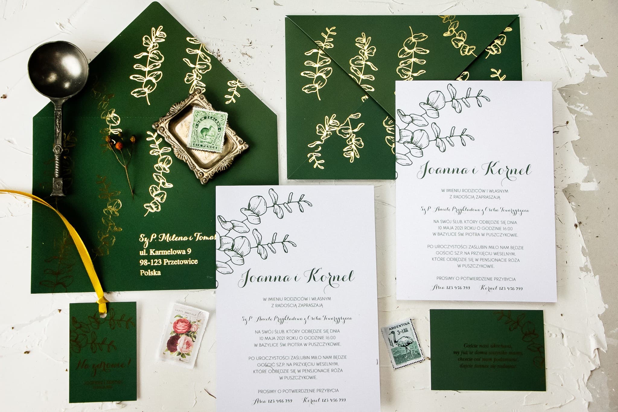 Minimalistyczne Zaproszenia Ślubne Pattern nr 2 – Boho z Eukaliptusem - 2