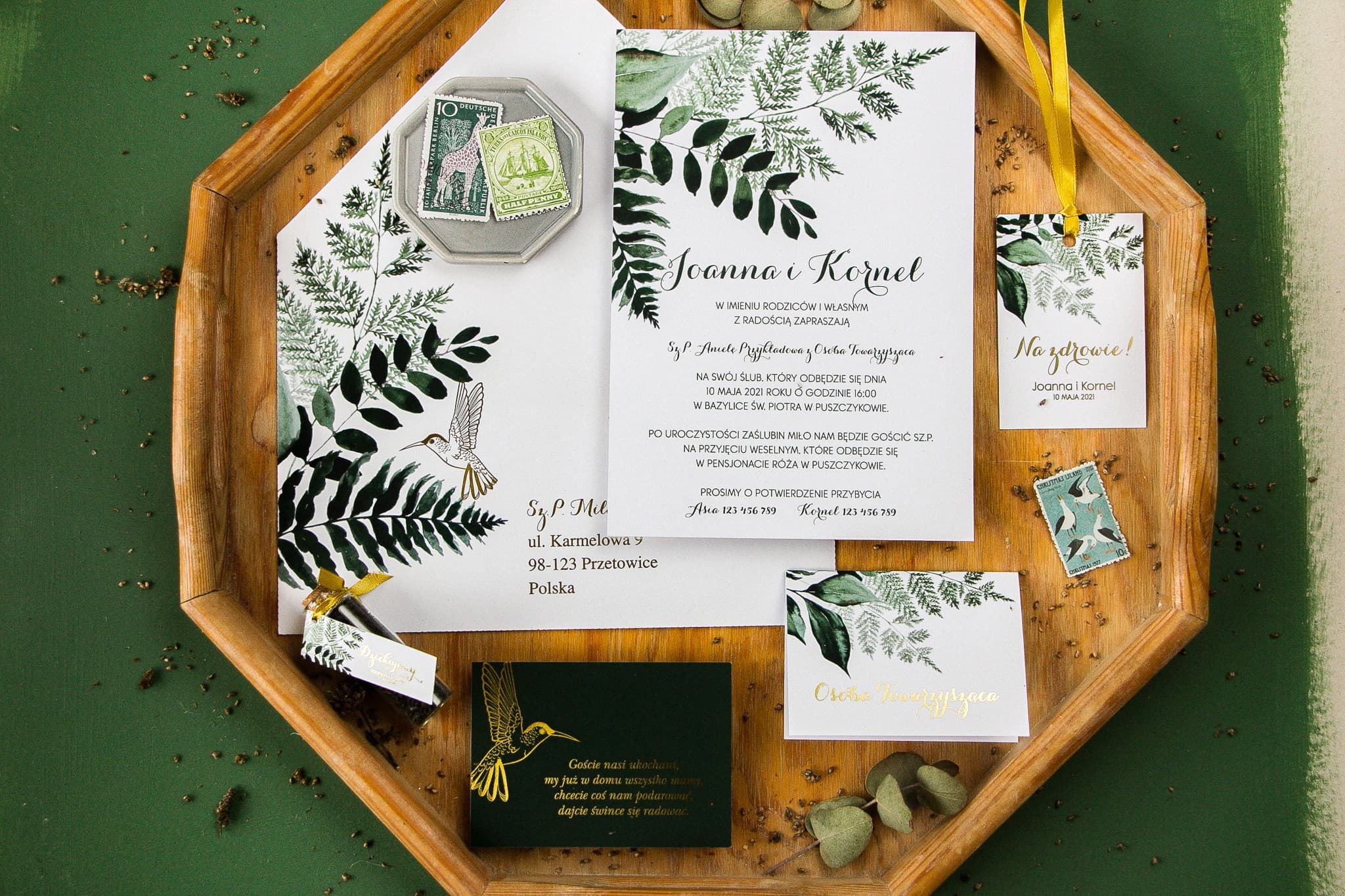 Zaproszenie Na Wesele Pattern nr 5 – Minimalistyczne z Paprocią