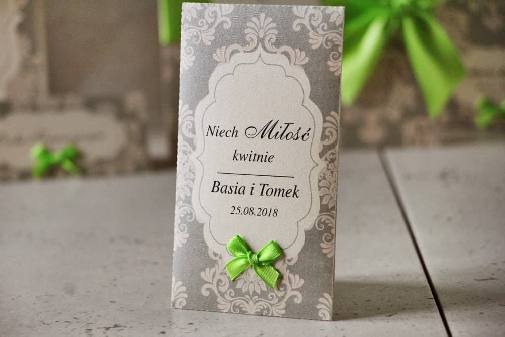 Nasiona Niezapominajki dla Gości w Ozdobnej Torebce | Eleganckie Podziękowania Weselne z Personalizacją | Ornament nr 4