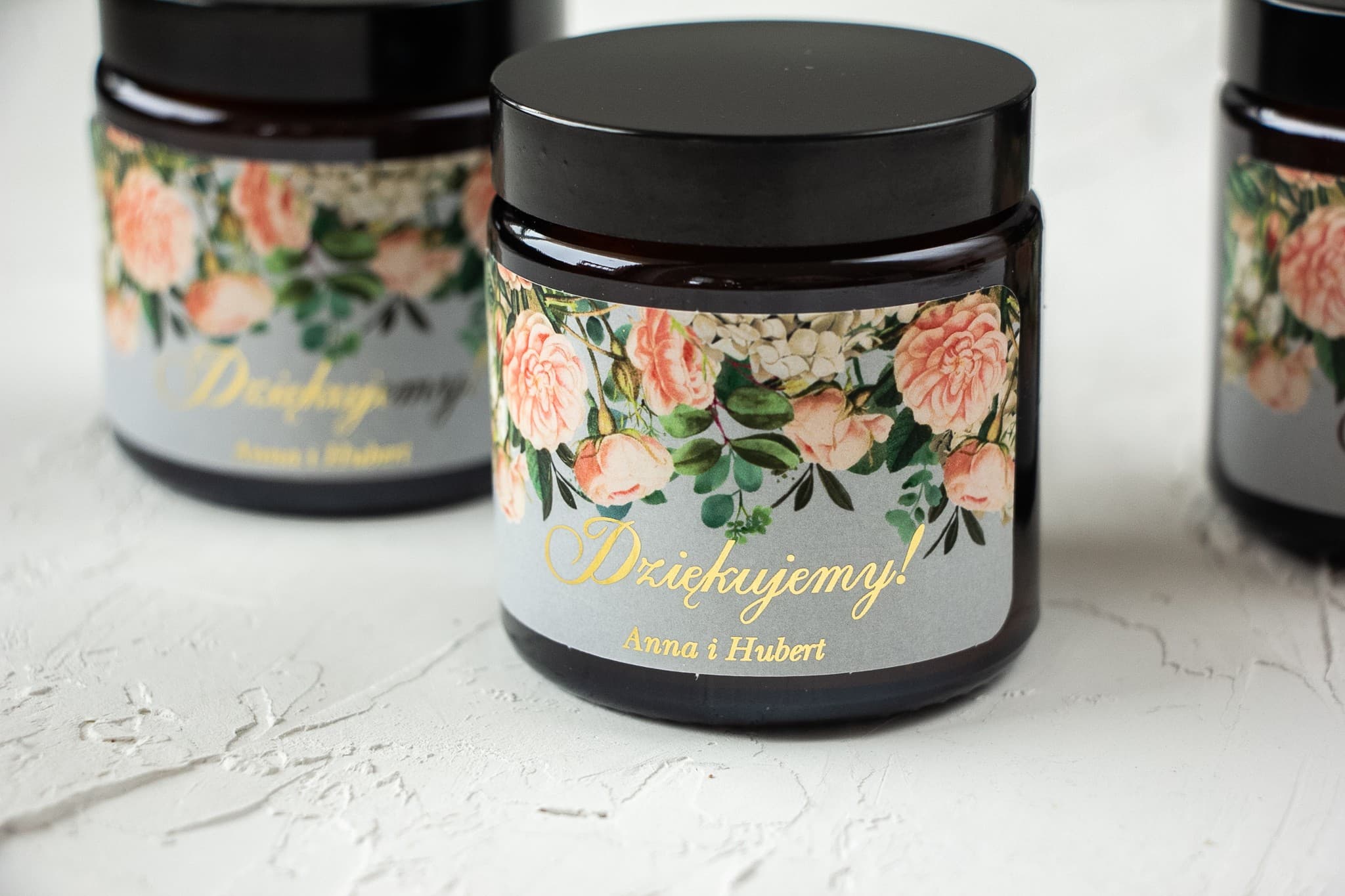 Świeczka Sojowa Szafirowe nr 2 – Kwiatowa i Podziękowanie dla Gości