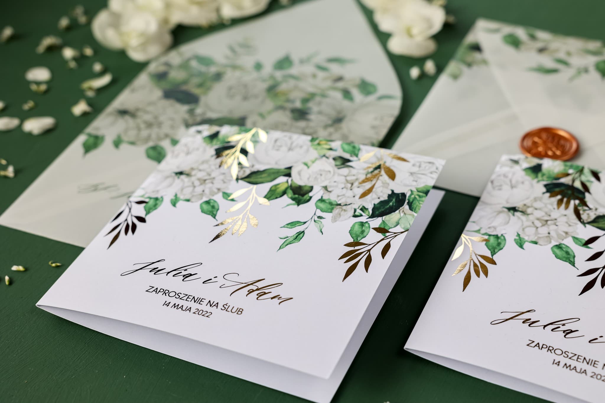 Zaproszenie na Wesele Rubin nr 11 – Styl Glamour z Białą Piwonią - 2