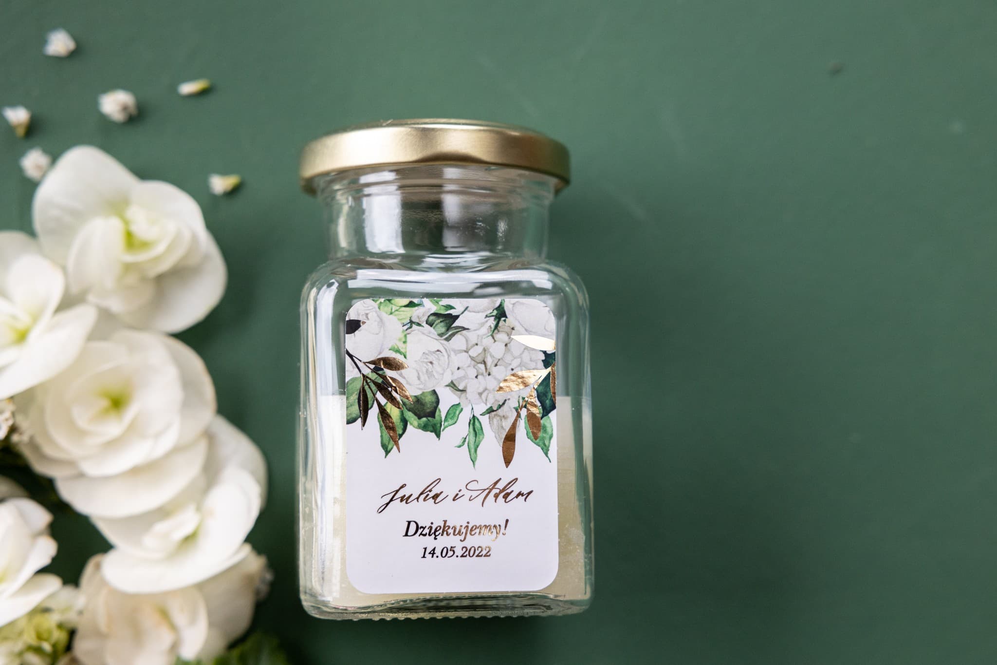 Świeczka Sojowa Rubin nr 11 – Złocenie i Podziękowanie dla Gości