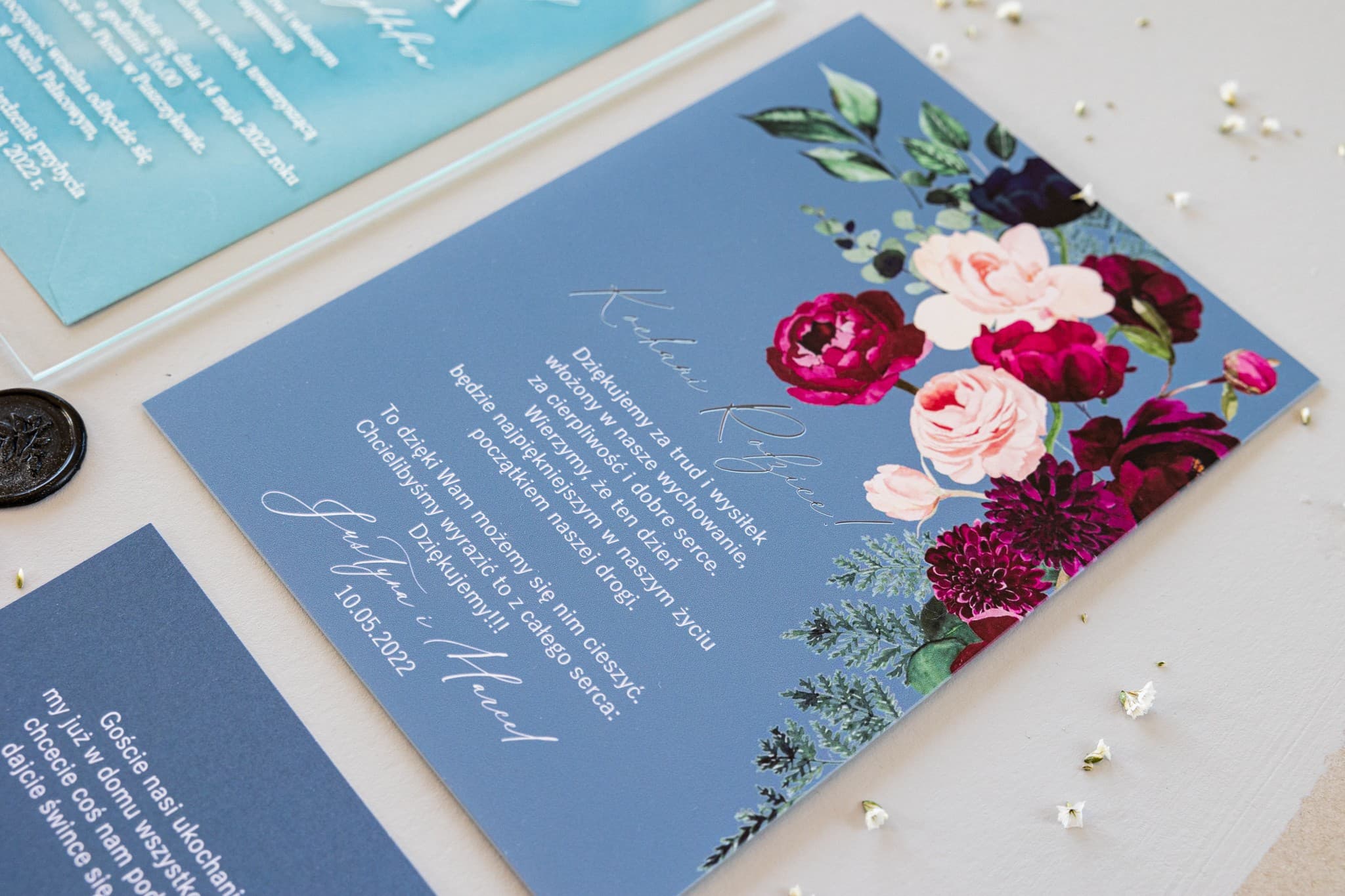 Podziękowania dla Rodziców na Szkle z Kwiatami | Elegancki Prezent Ślubny, Personalizowany | Soft nr 6