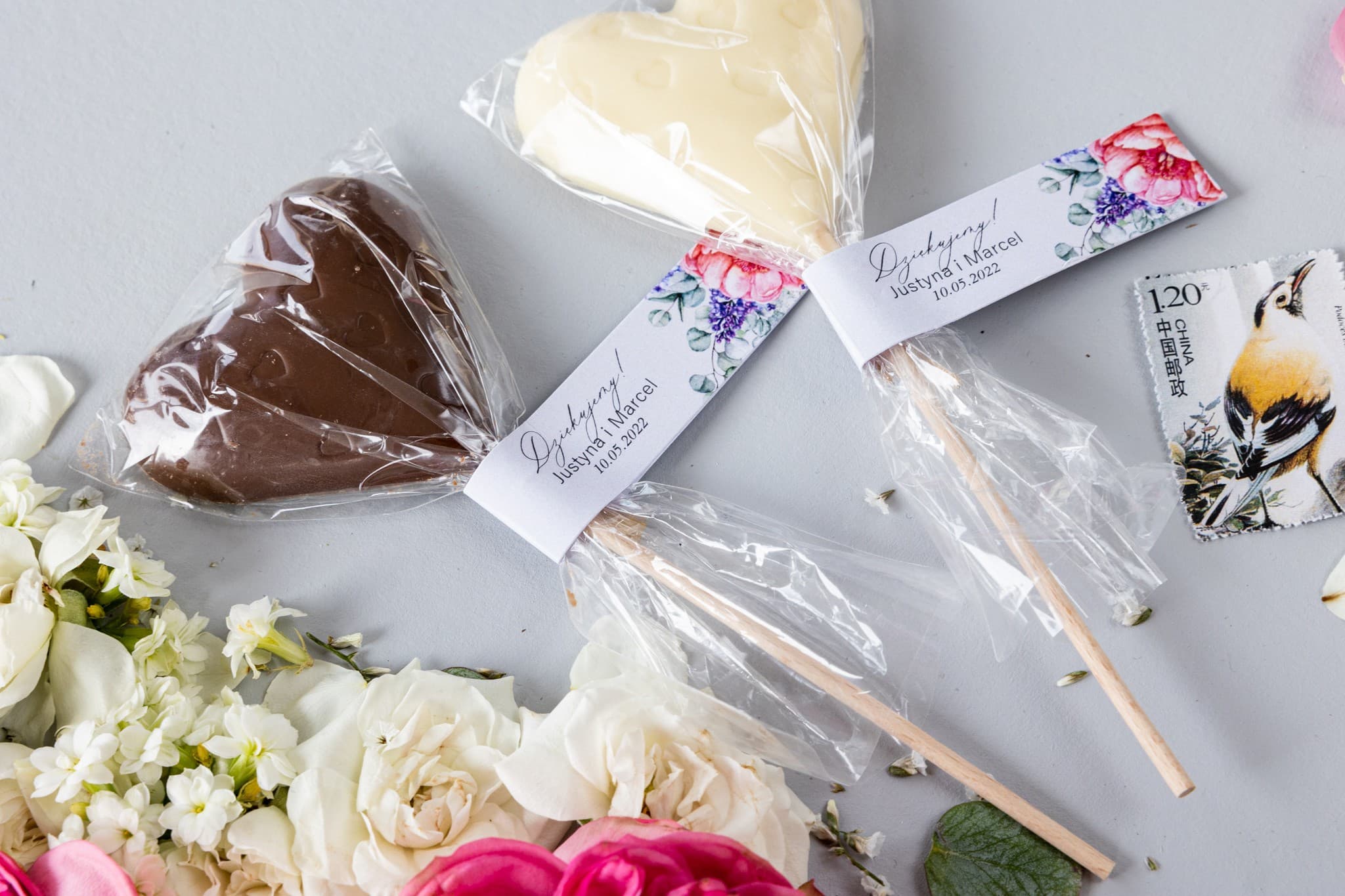 Ręcznie robione lizaki z belgijskiej czekolady | Słodkie podziękowania dla gości weselnych | Soft nr 7