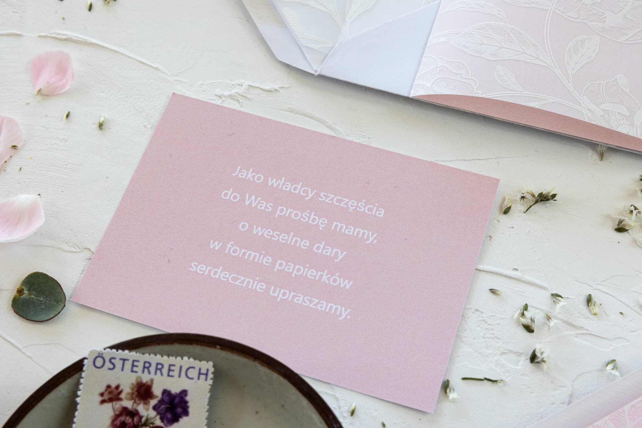 Bilecik do zaproszeń z prośbą o prezenty, RSVP | Wkładki informacyjne do zaproszeń ślubnych | Nefryt nr 1