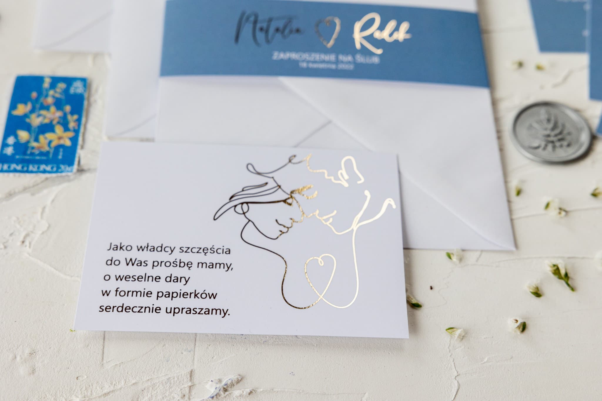 Bilecik do Zaproszeń Jaspis nr 1 – Złocenie i SoftTouch