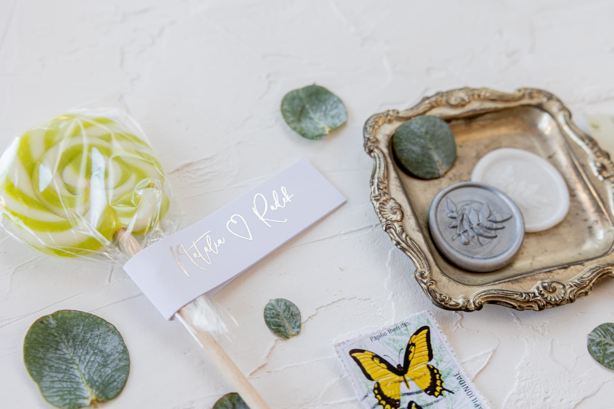 Lizaki z Imieniem Złocone Podziękowania dla Gości | Słodkie Upominki Weselne | Jaspis nr 1