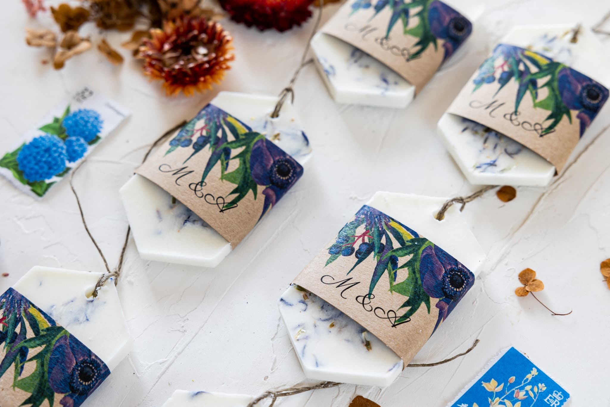 Sojowa Zawieszka Zapachowa z Chabrami EKO | Podziękowania i Upominki dla Gości Weselnych | Owoce Leśne nr 4 - 2