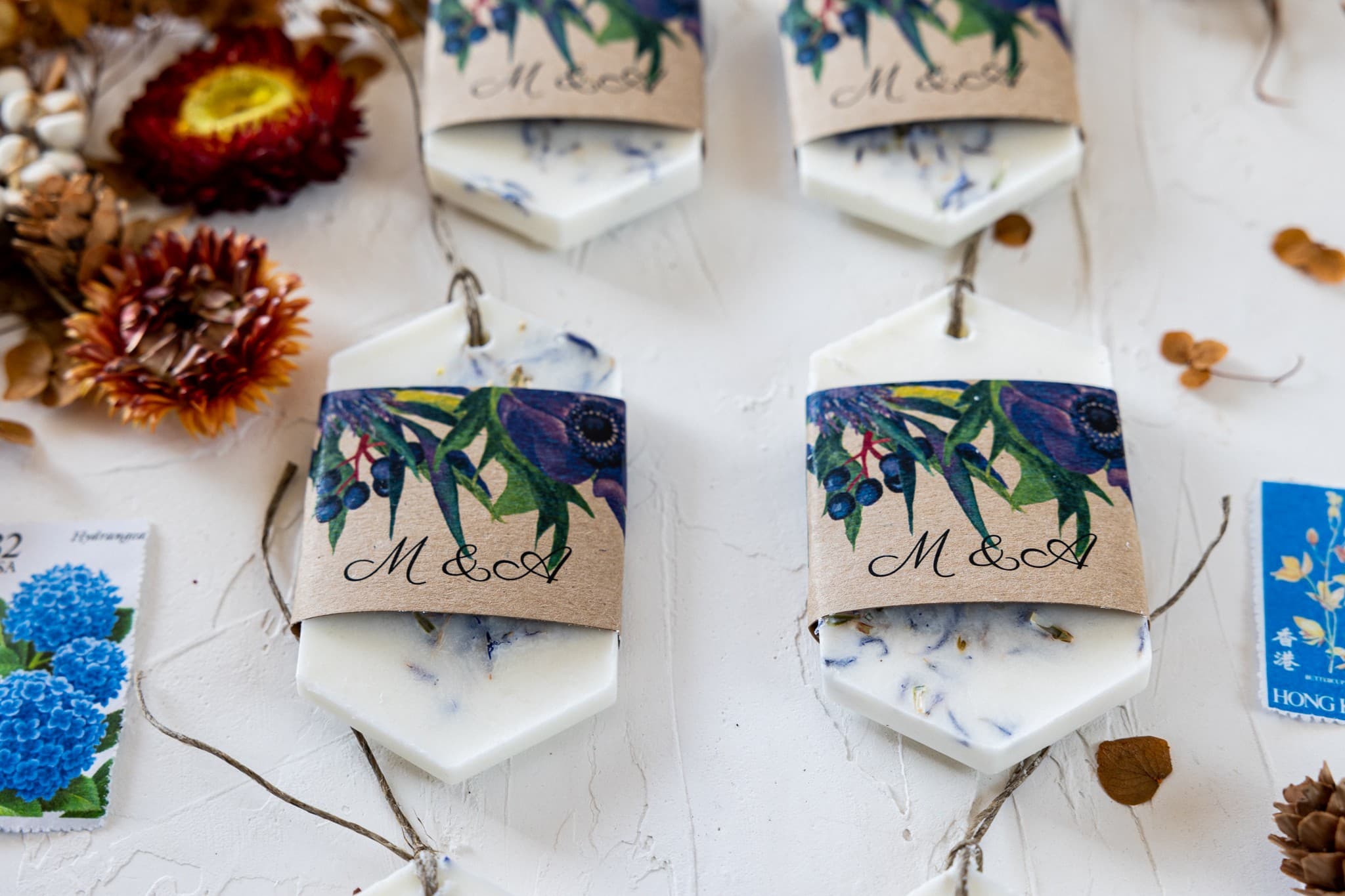 Sojowa Zawieszka Zapachowa z Chabrami EKO | Podziękowania i Upominki dla Gości Weselnych | Owoce Leśne nr 4 - 3