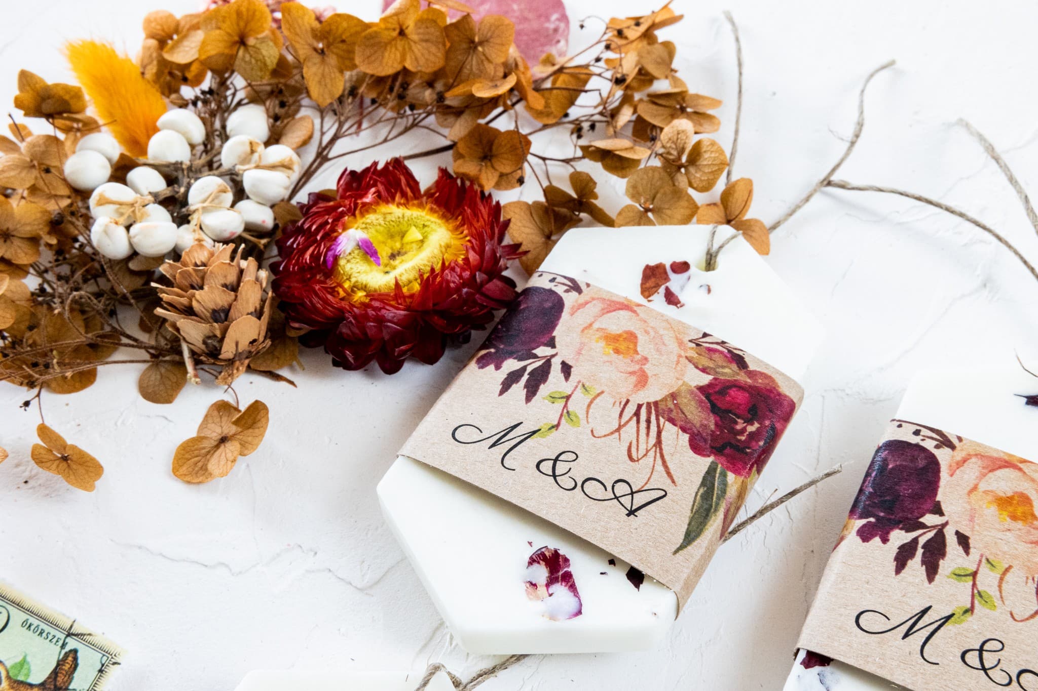 Zawieszka Zapachowa Sojowa Piwonia i Róża | Upominki i Podziękowania dla Gości Weselnych | Owoce Leśne nr 9 - 3