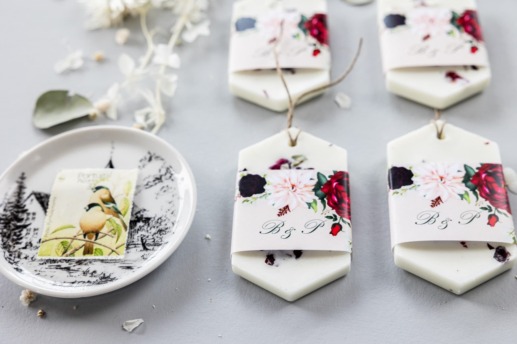 Zapachowe Zawieszki Sojowe z Kwiatami | Eleganckie Podziękowania dla Gości Weselnych | Korani nr 4 - 2