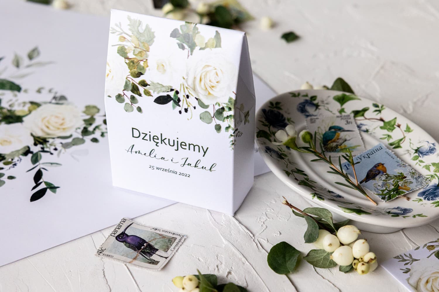 Pudełeczka z cukierkami eukaliptus | Podziękowania dla gości weselnych | Korani nr 12 - 3