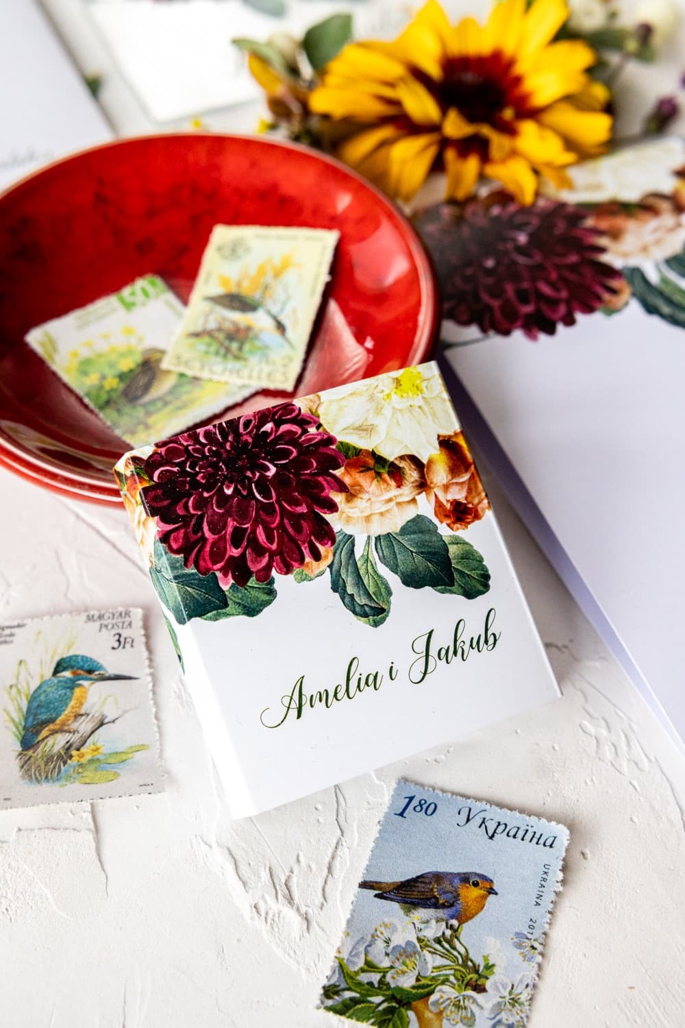 Czekoladki Ślubne z Daliami | Personalizowane Podziękowania dla Gości Weselnych | Korani nr 13