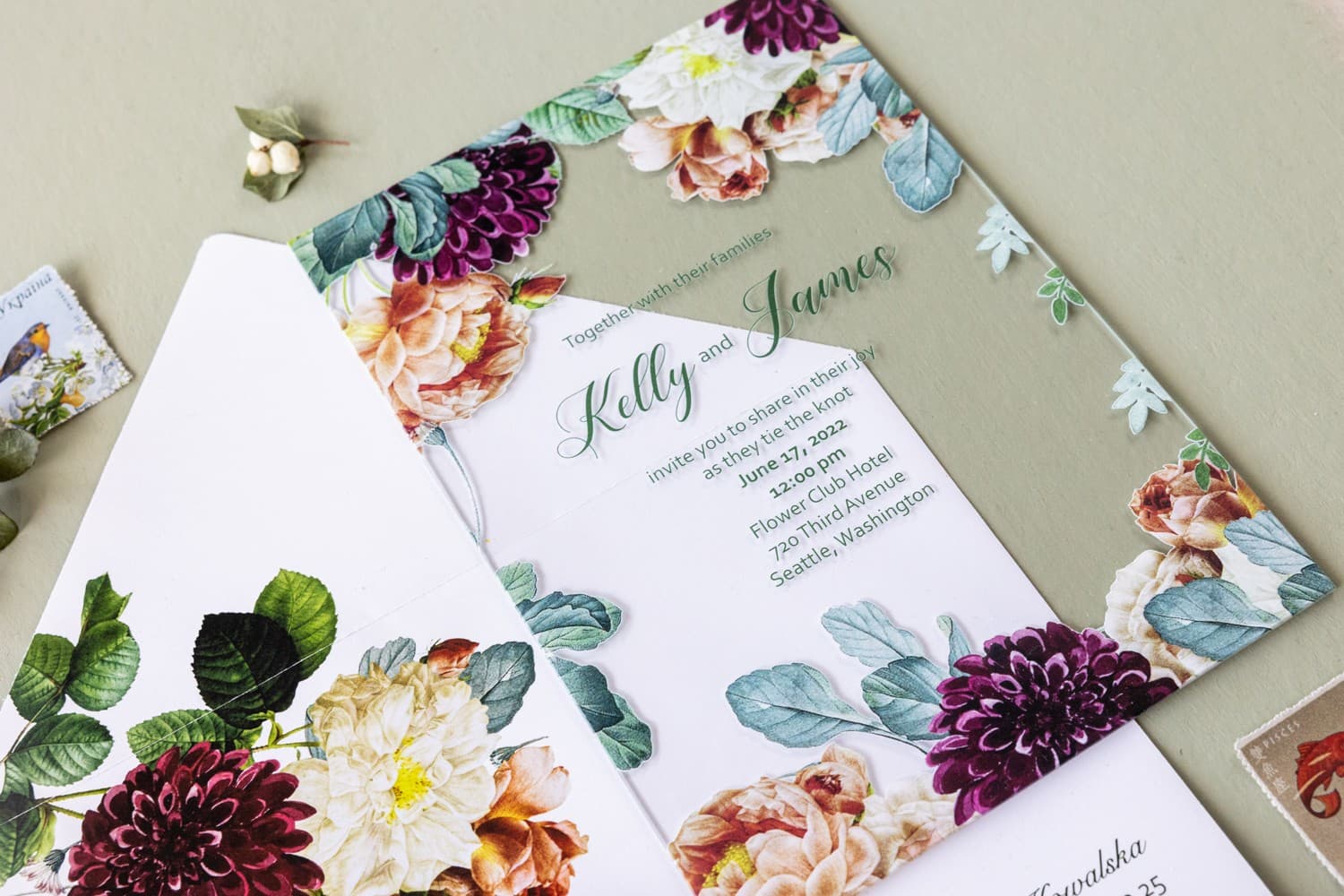 Zaproszenia Ślubne na Szkle Korani nr 13 – Jesienne Róże - 5