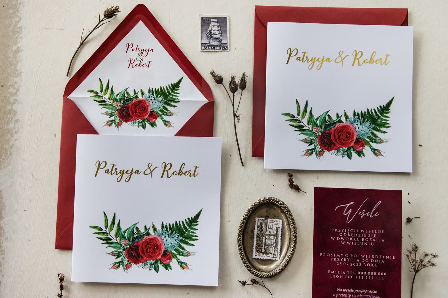 Zaproszenia Ślubne Cykade nr 1 – Fiolet i Złocenie - 3