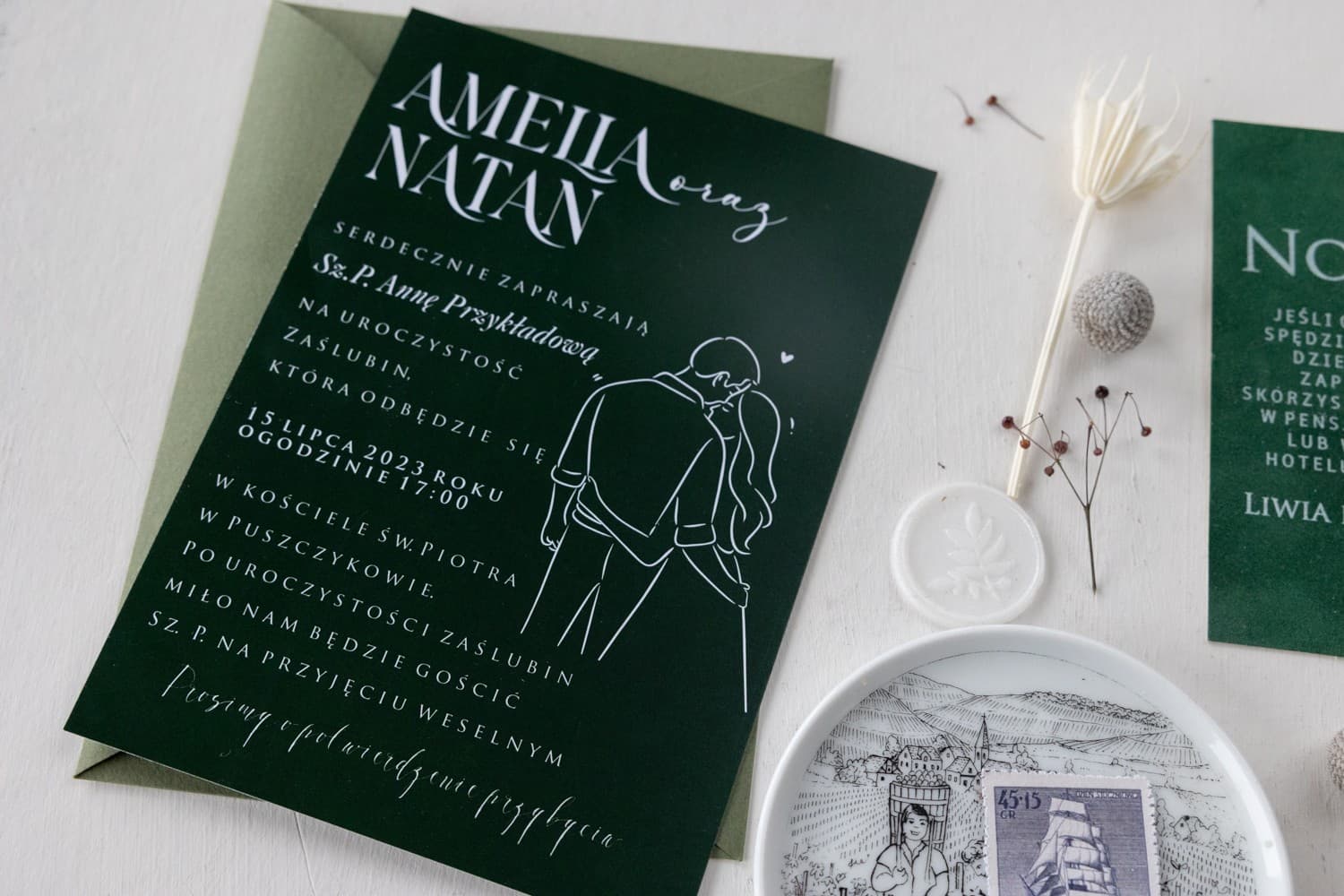 Zaproszenia Na Wesele Magnolia nr 2 – Styl Minimalistyczny