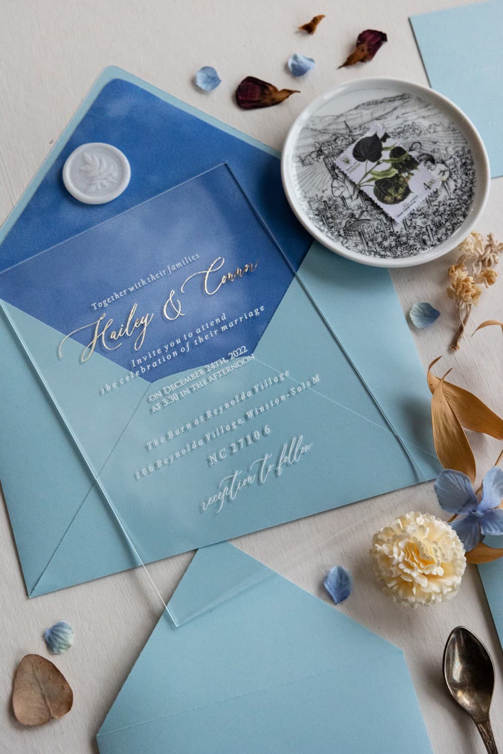 Zaproszenie Na Wesele Welurowe nr 3 – Minimalistyczne na Pleksi