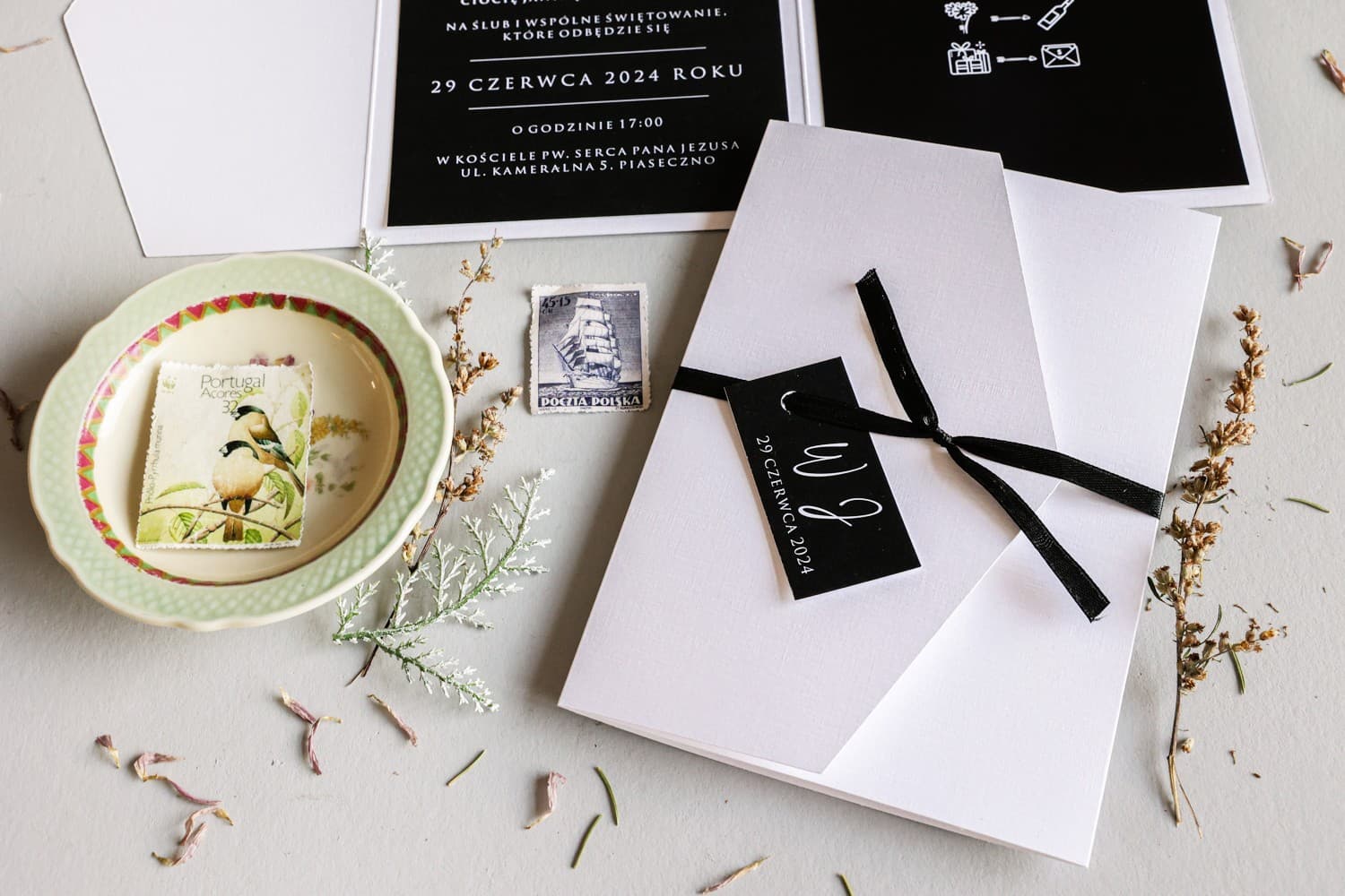 Zaproszenia Ślubne Avril nr 9 – Biało-Czarne Glamour - 3