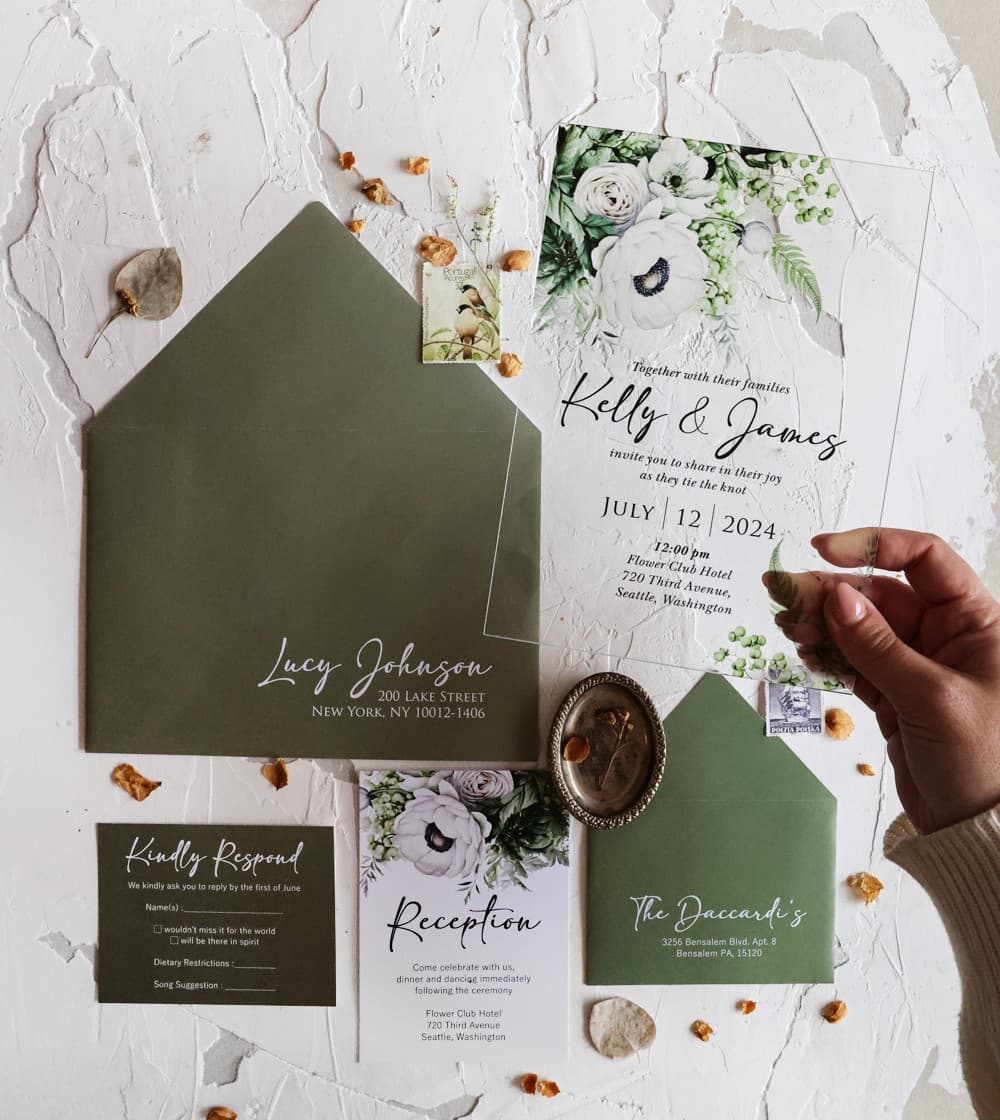 Zaproszenia Ślubne na Szkle Korani nr 15 – Białe Anemony - 3