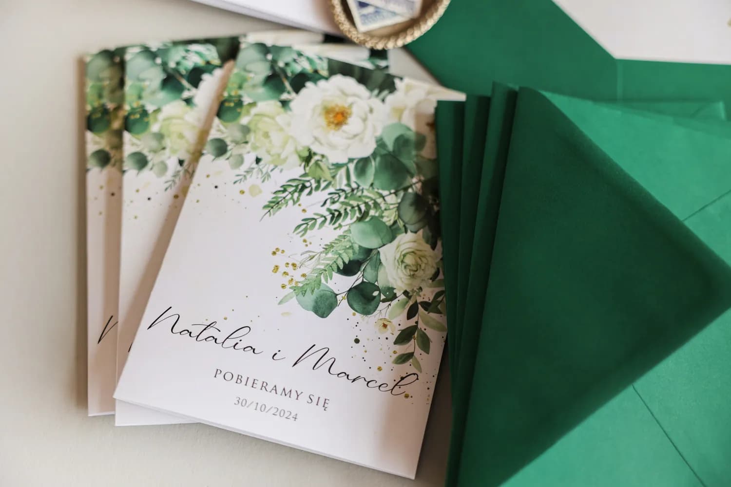 Zaproszenia ślubne Impresja nr 9 – Eukaliptus i Białe Róże - 2