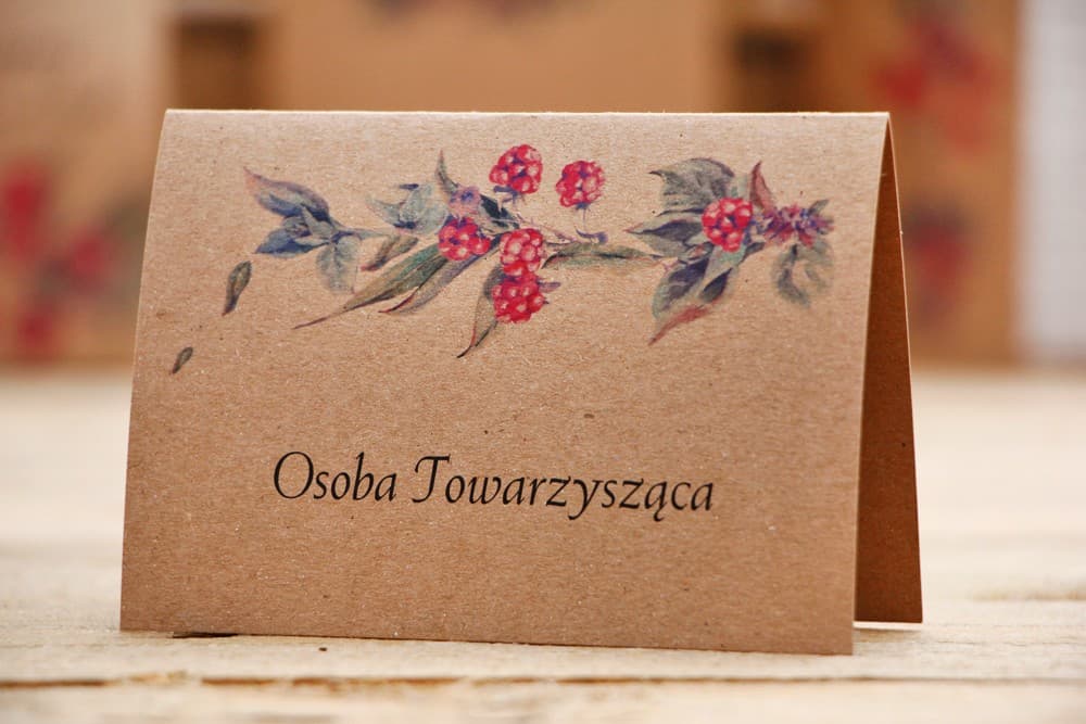 Winietki Ślubne Owoce Leśne nr 1 – Wizytówki na Stół z Motywem Jeżyn