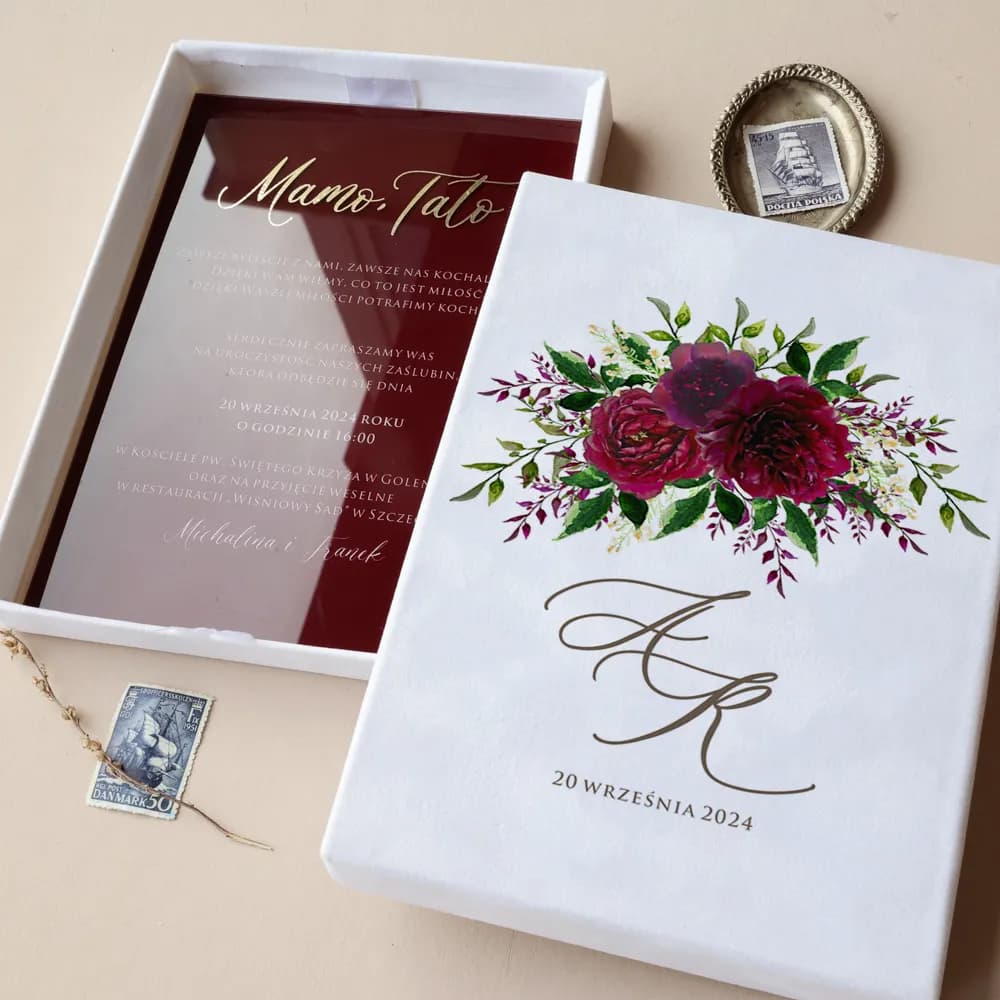 Zaproszenia dla Rodziców Rubin nr 3 – Styl Glamour na Szkle