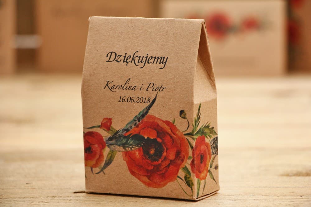 Pudełeczka Podziękowania dla Gości z Makami, Personalizowane, Eko | Podziękowania na słodycze dla gości | Owoce Leśne nr 6