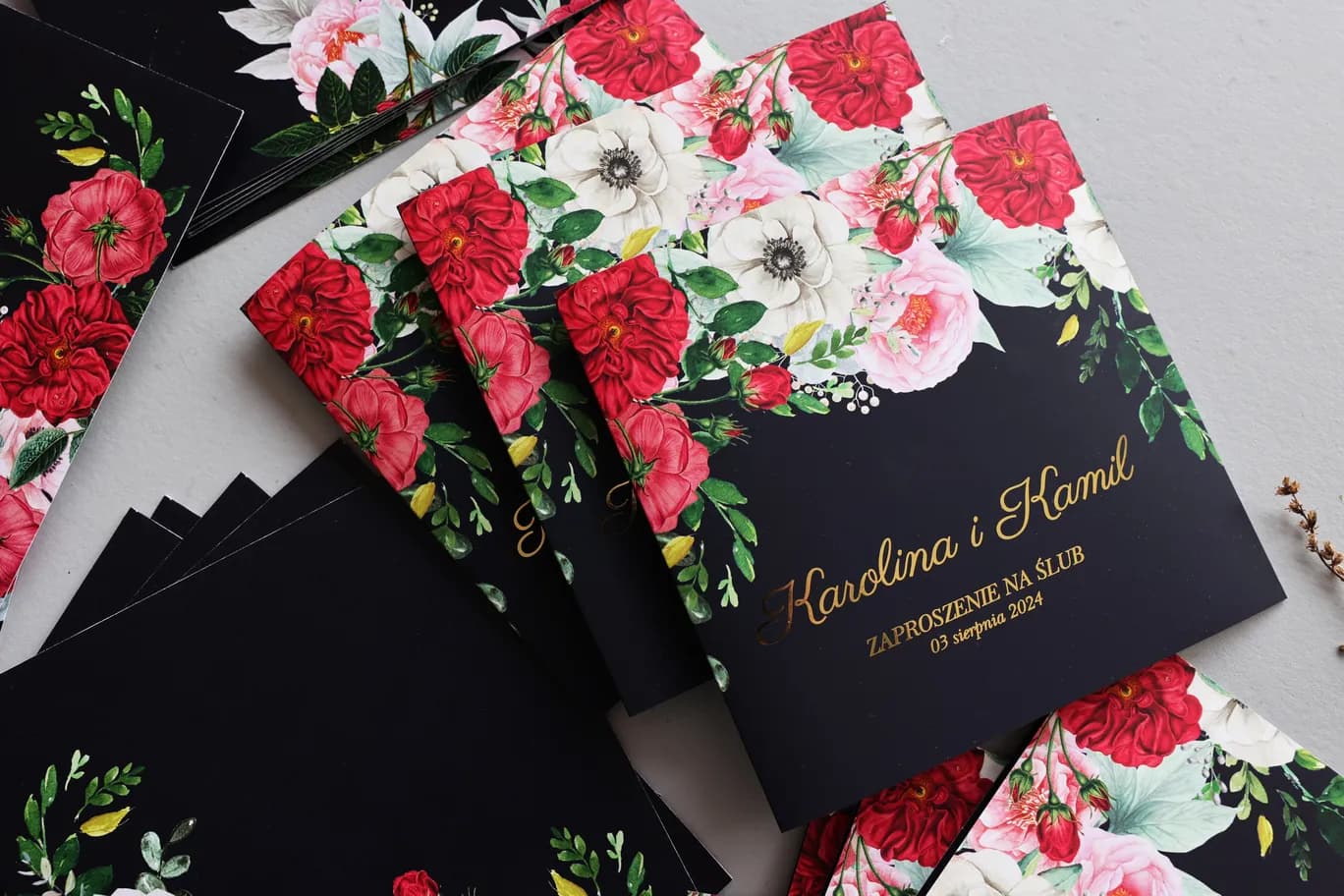 Zaproszenia Ślubne Szafirowe nr 4 – Glamour i Piwonie - 4