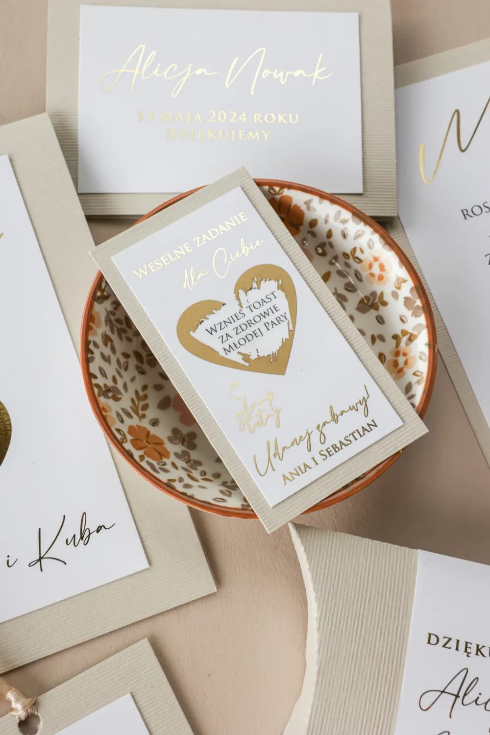 Zdrapki Weselne z Zadaniami Avril nr 10 – Beżowe i Podziękowania dla Gości