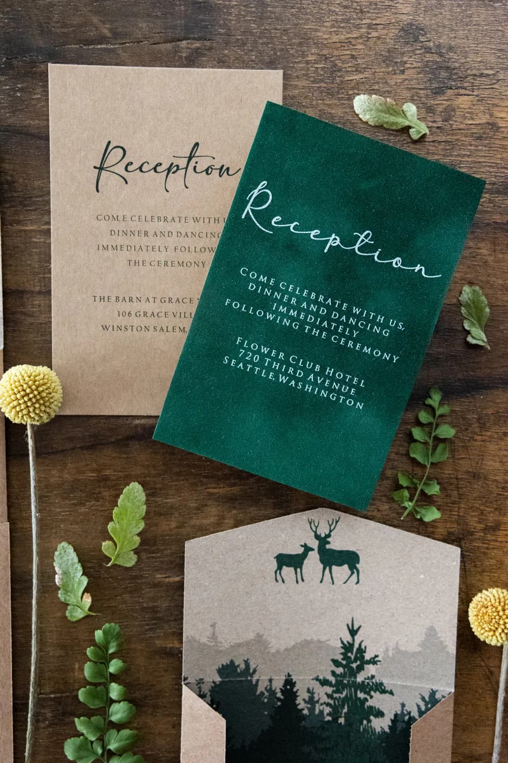 Zaproszenia ślubne Kraft PR1 – Leśny Motyw na Pleksi - 3