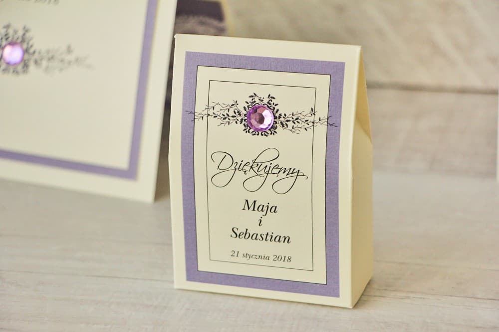 Pudełeczka z koronką i cyrkonią, personalizowany upominek | Podziękowania dla gości weselnych | Pudełeczko Z Koronką nr 3