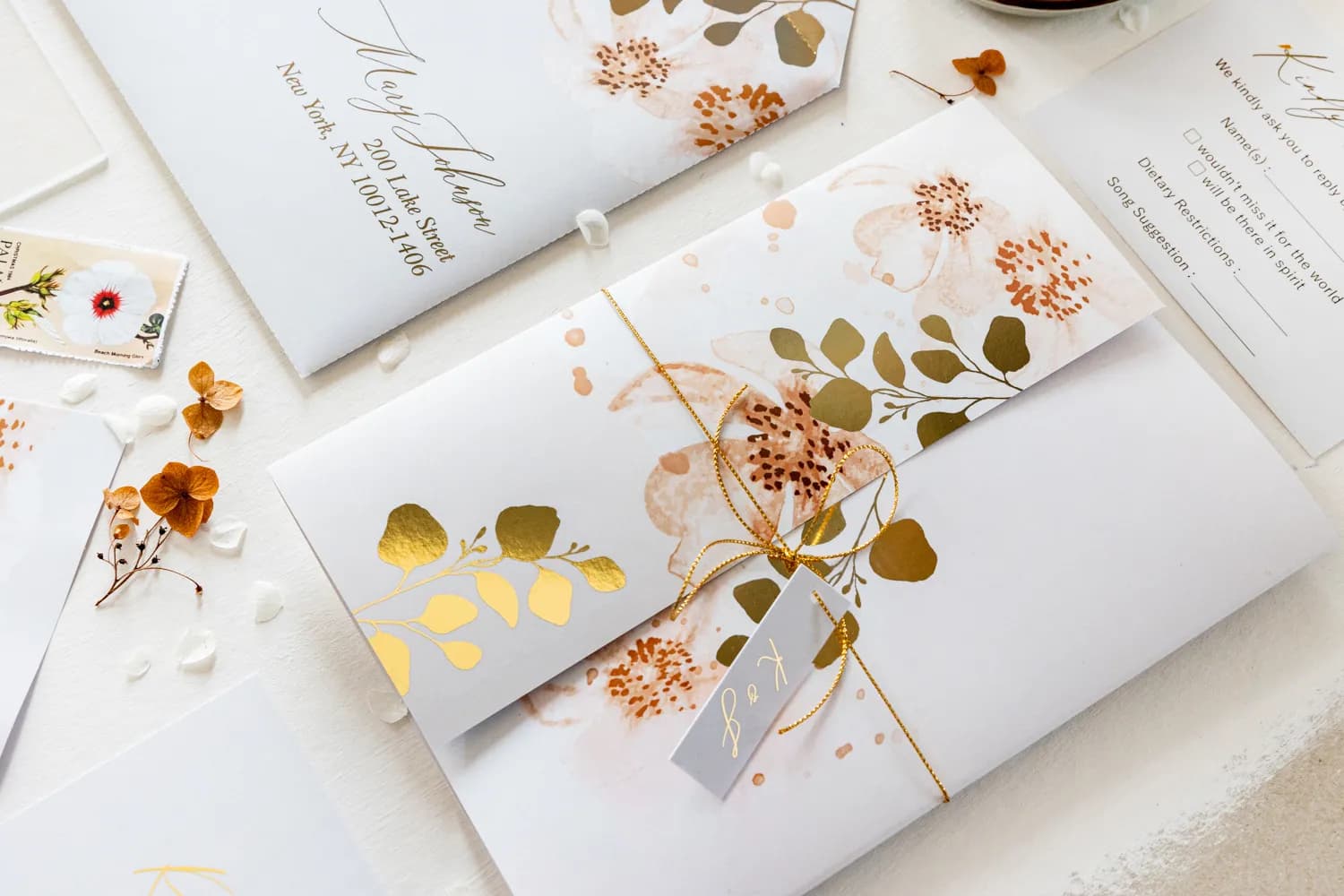 Zaproszenia na Wesele PR11 – Szklane Karty z Motywem Botanicznym - 3