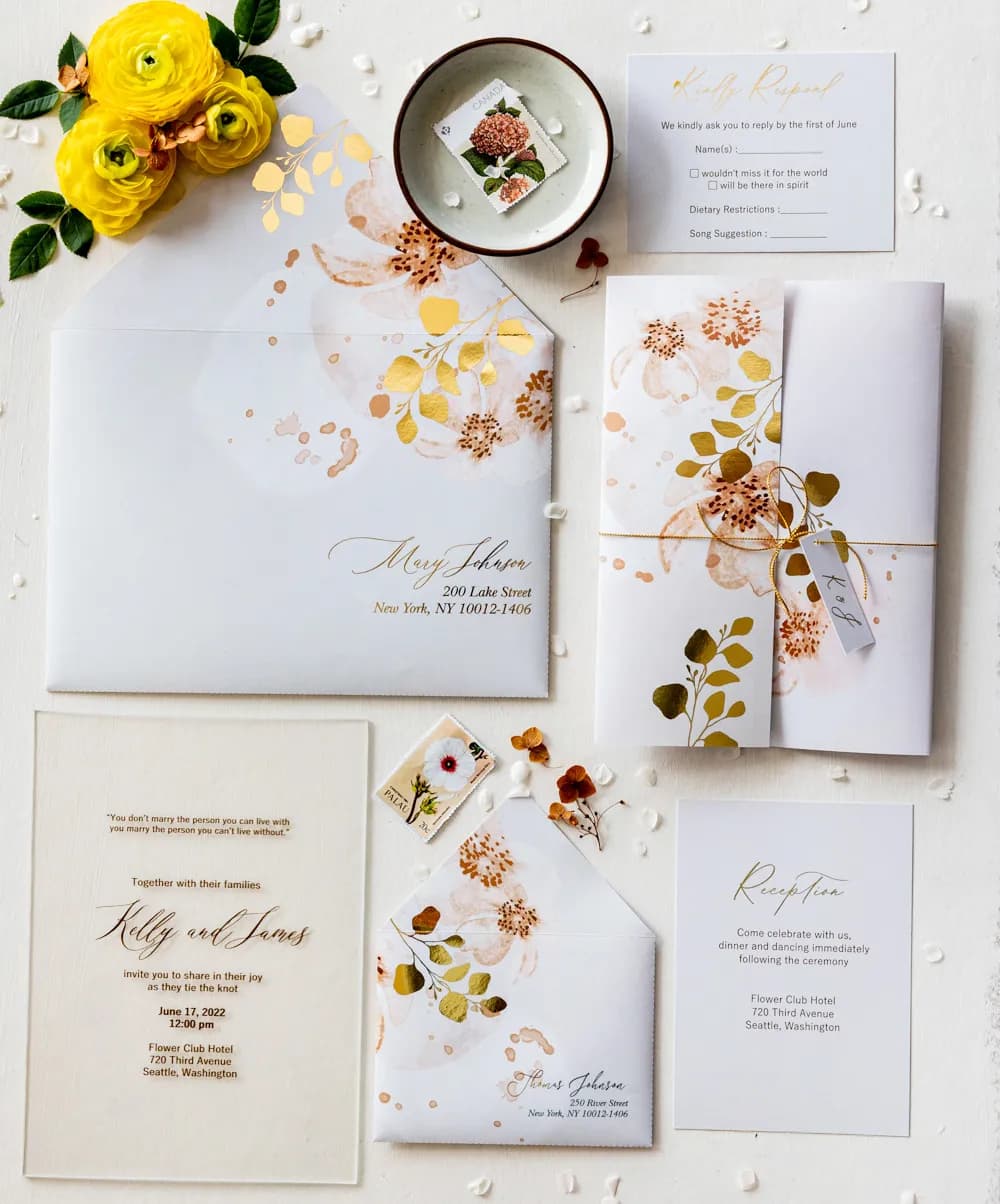 Zaproszenia na Wesele PR11 – Szklane Karty z Motywem Botanicznym - 4