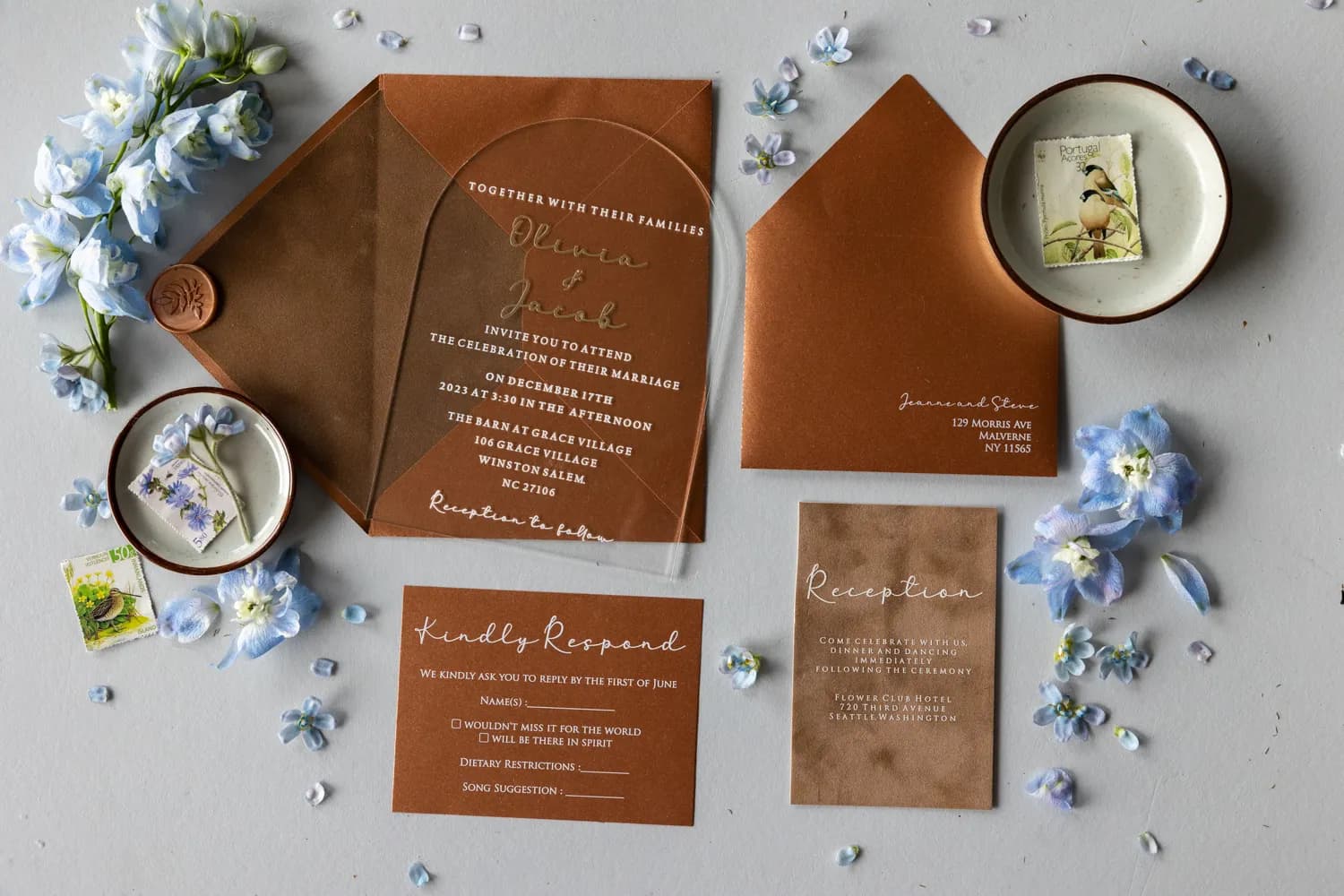 Zaproszenia na Wesele PR15 – Transparentne Karty w Kształcie Łuku - 2