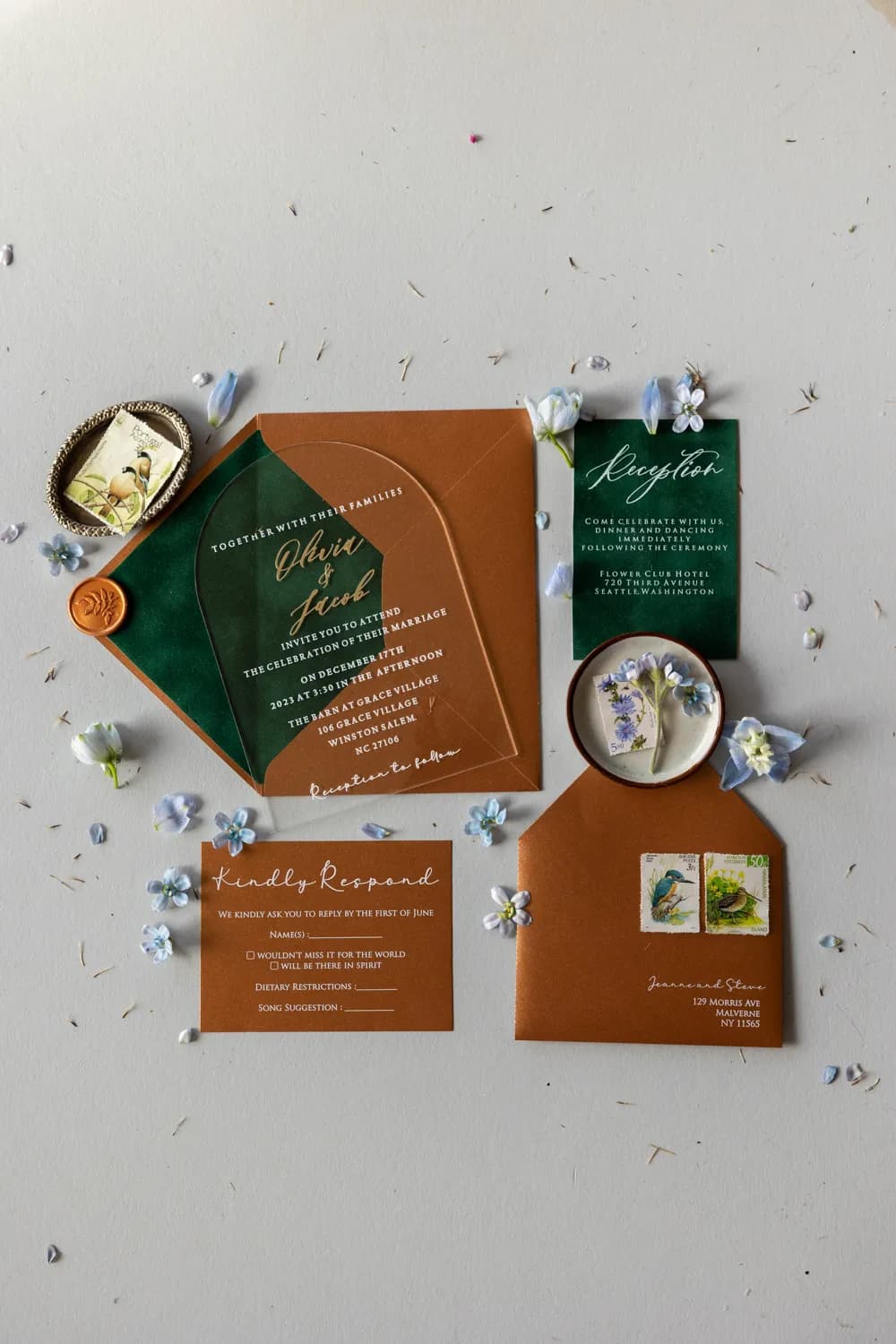 Zaproszenia na Wesele PR19 – Styl Glamour na Pleksi z Łukiem - 2