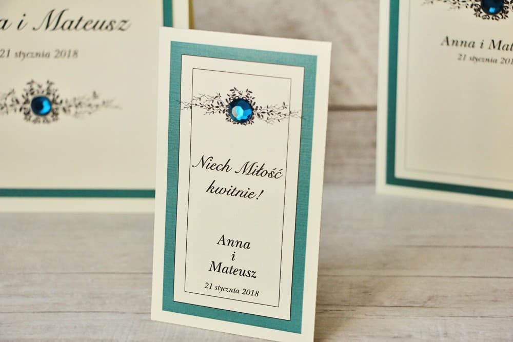 Nasiona Niezapominajki Podziękowania dla Gości z Cyrkonią | Eko Upominki Ślubne Personalizowane | Z Koronką nr 5