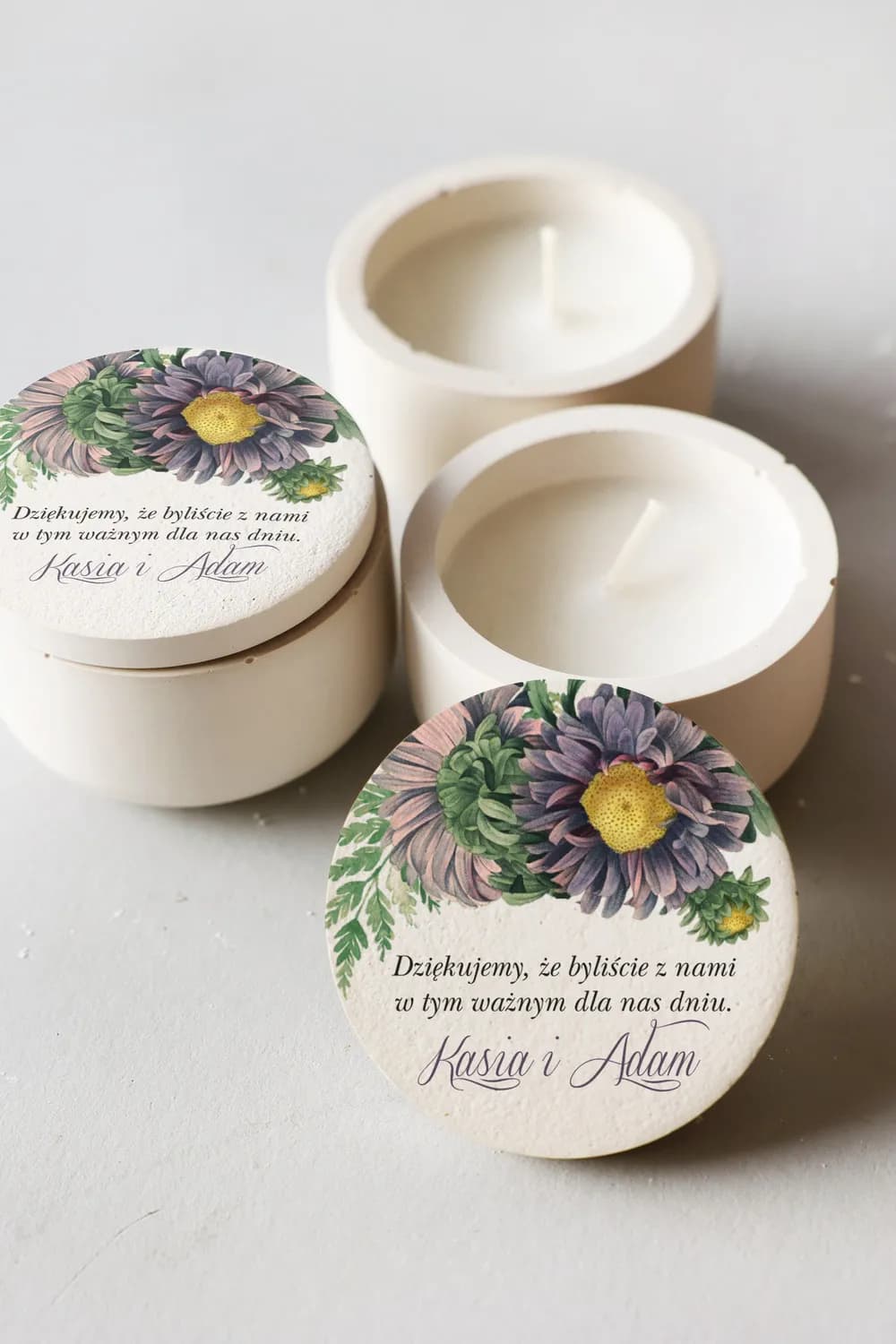 Świeca Sojowa w Gipsie Kraft nr 3 – Kwiatowa i Podziękowanie dla Gości