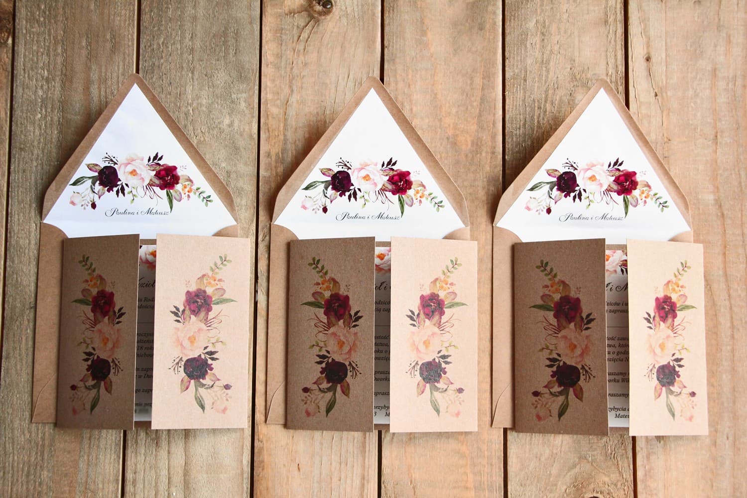 Próbka Zaproszenia Ślubnego Leśny Motyw | Sprawdź Jakość Papieru i Druku | Owoce Leśne nr 9