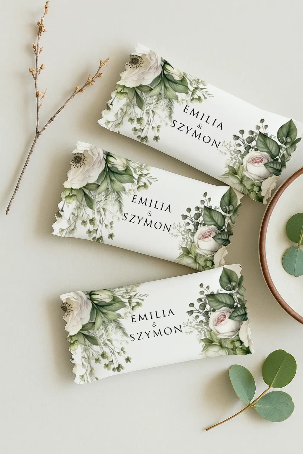 Krówki Ślubne z Białą Różą | Słodkie Podziękowania dla Gości Weselnych | Impresja nr 3