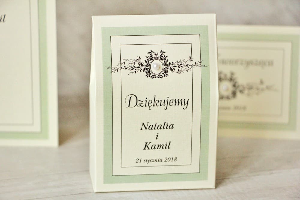 Eleganckie Pudełeczka z Koronką i Cyrkonią, Personalizowane | Podziękowania dla Gości Weselnych | Z Koronką nr 8