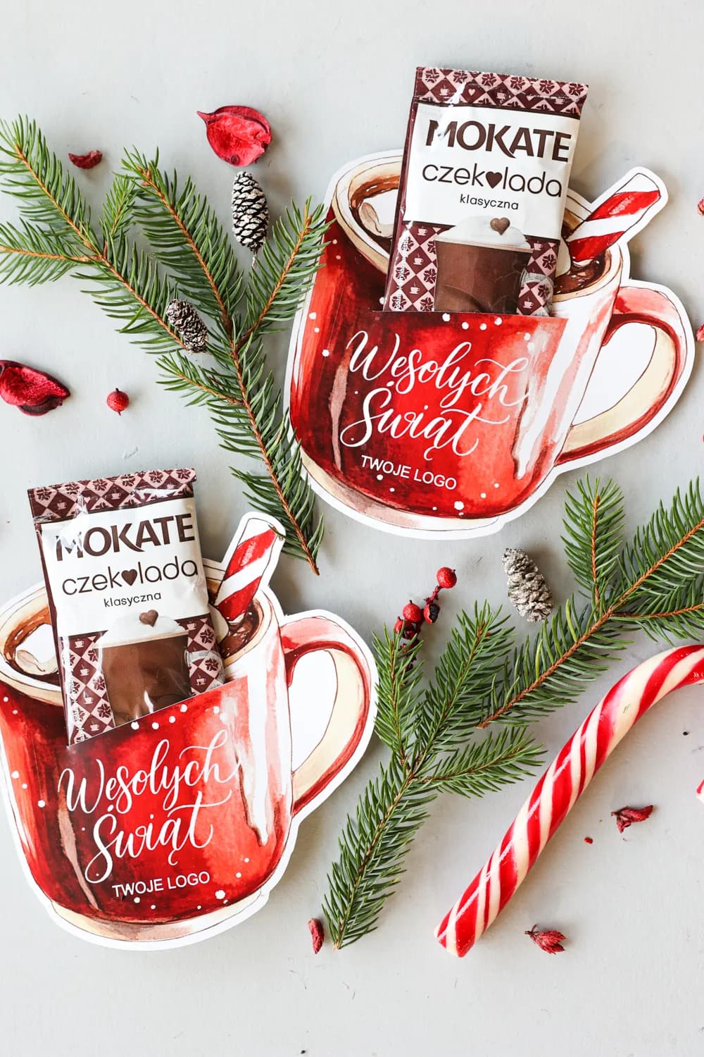 Firmowa czekoladka z logo na Boże Narodzenie, elegancki prezent | Personalizowane słodycze reklamowe, gadżety | CZK1