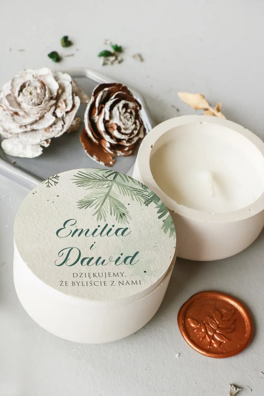 Świeczka Sojowa w Gipsie Cejla nr 14 – Zimowe Podziękowanie dla Gości