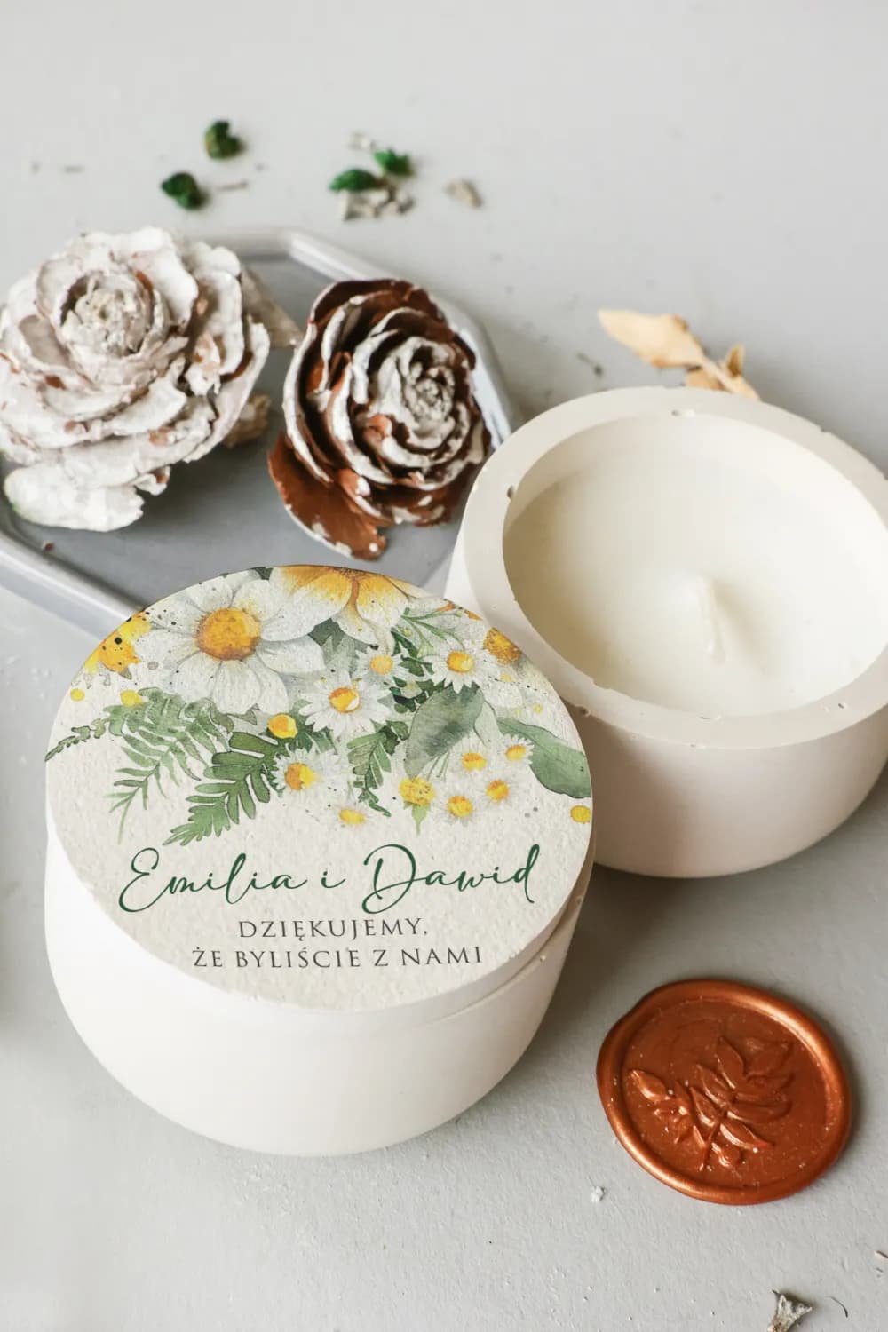 Świeczka Sojowa w Gipsie Cejla nr 19 – Styl Boho i Podziękowanie dla Gości